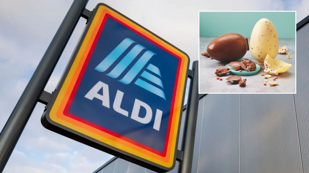 Aldi sign/Aldi's new children's Easter egg range