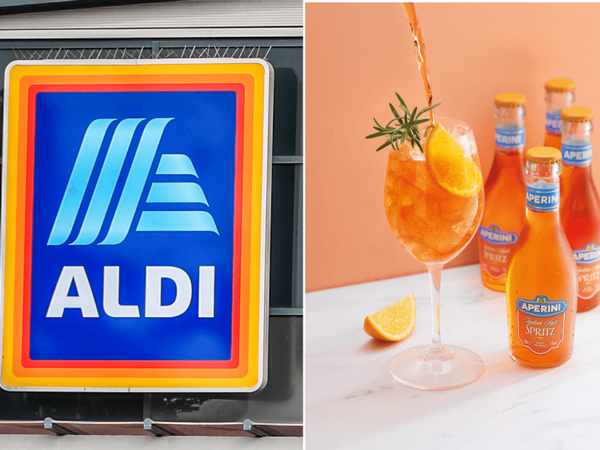 Aldi sign / Aperini Spritz Four Pack