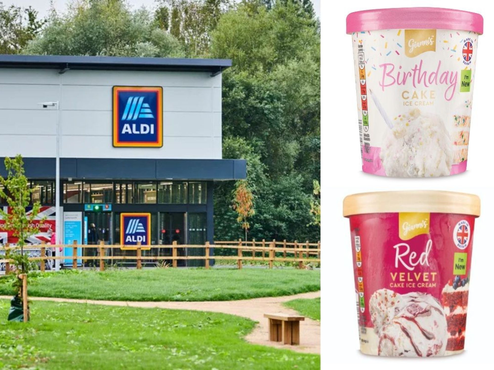 Aldi store / Birthday Cake ice cream / Red Velvet ice cream