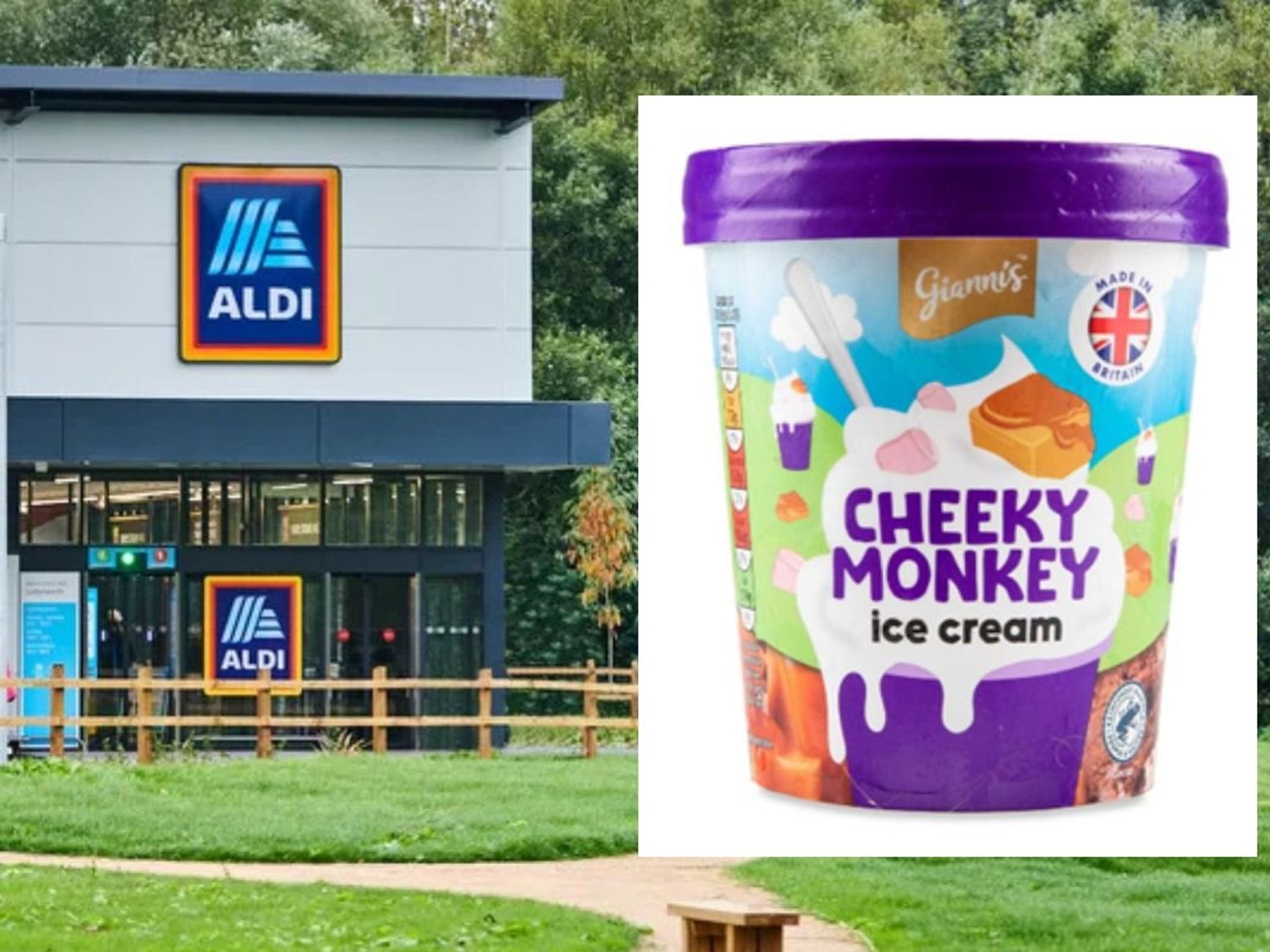 Aldi store / Gianni's Cheeky Monkey Ice Cream