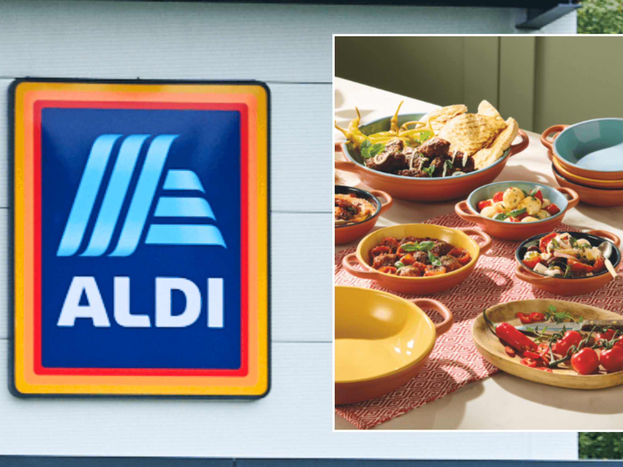 Aldi store sign / Aldi new tapas products