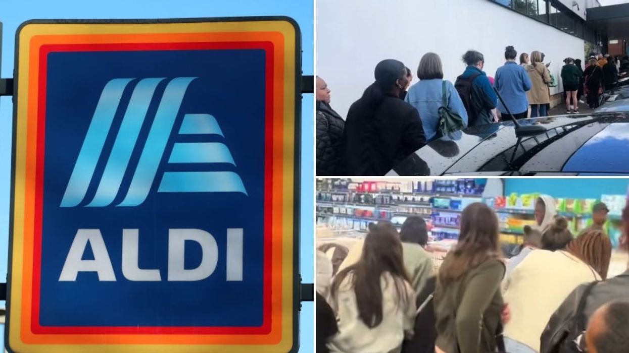 Aldi store sign / Shopper chaos over Reformer Pilates Machine