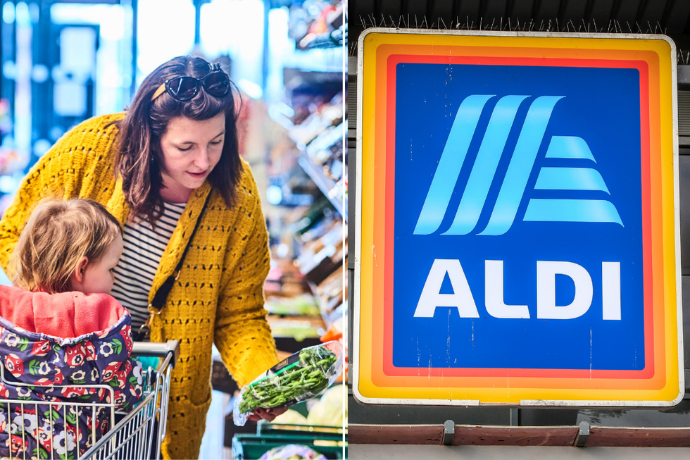 Aldi woman and child shopping