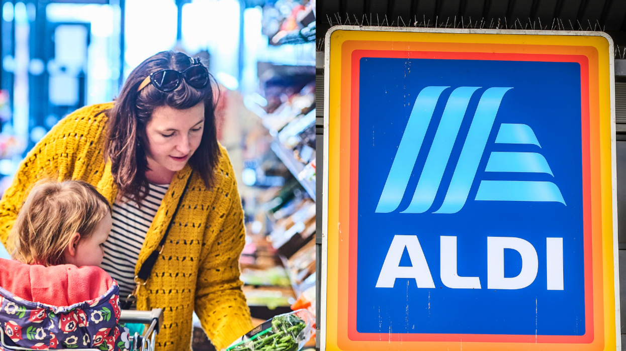 Aldi woman and child shopping