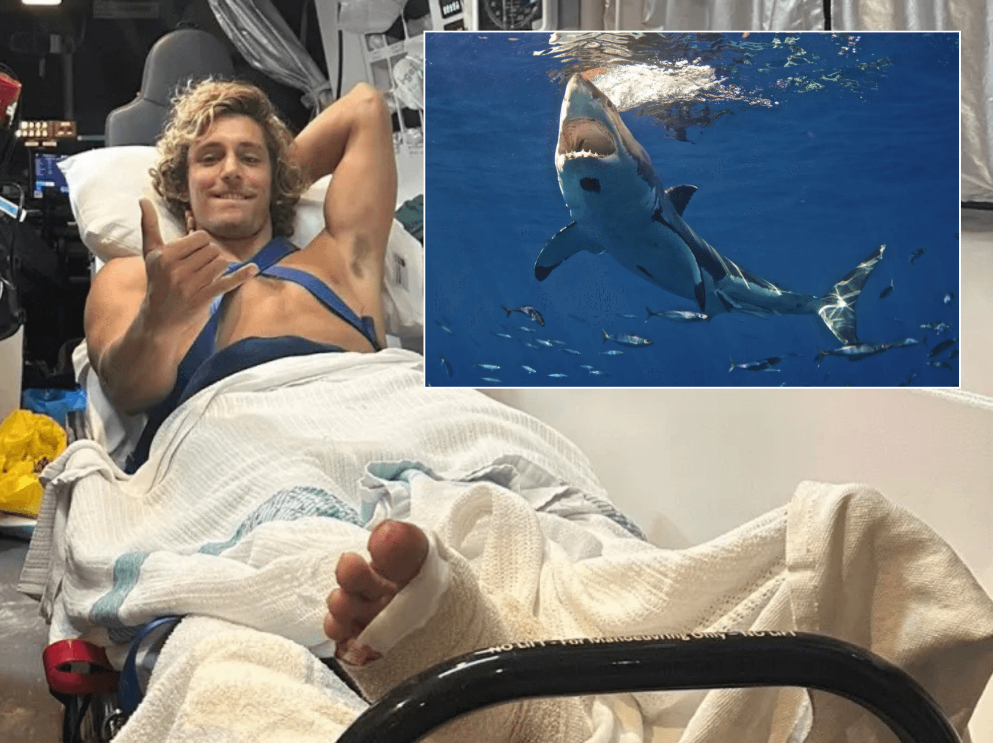 Alejo Santiñaque after shark attack