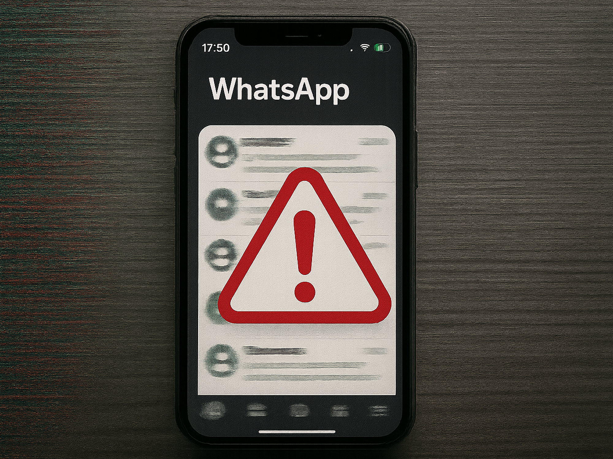 Alert on message center on WhatsApp