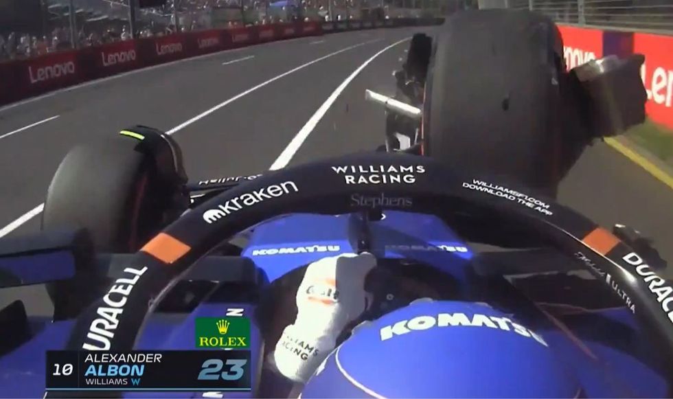 Alex Albon hit two walls in FP1