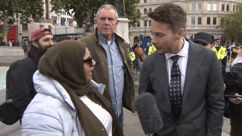 Alex and protester