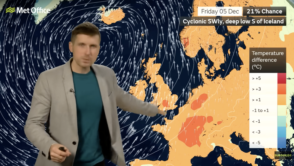 Alex Burkill describes the risk of stormy weather late week