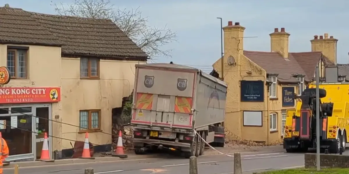NextImg:Lorry smashes into house and pub in 'catastrophic accident' in historic town