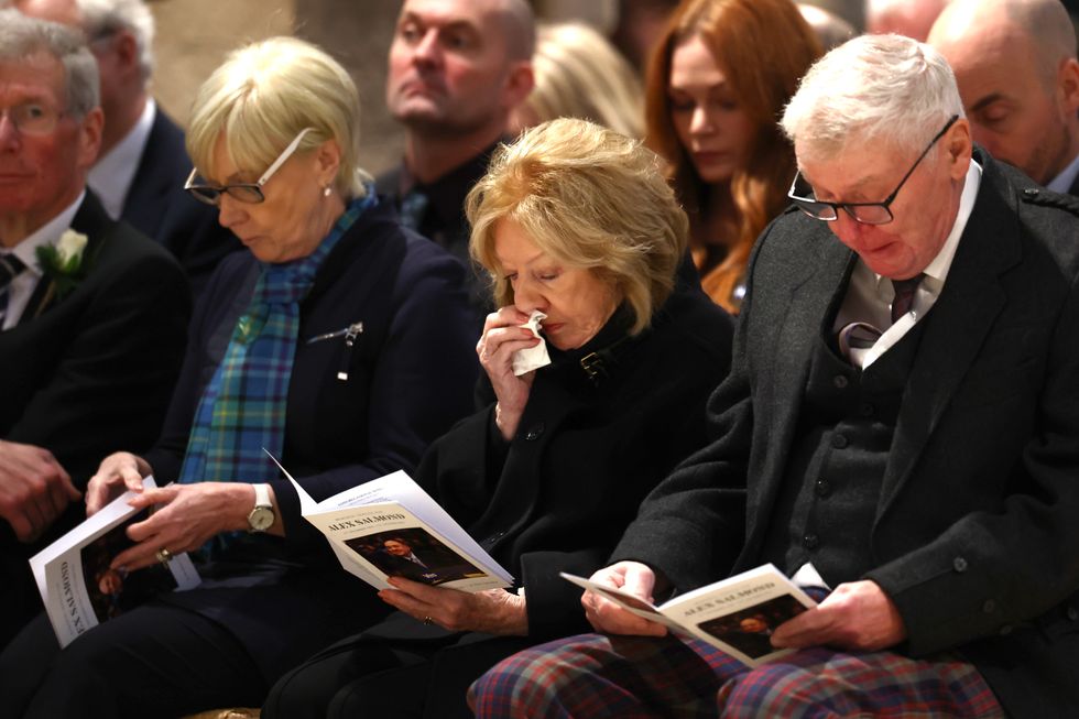 Alex Salmond's wife Moira (centre) at St Giles Cathedral in Edinburgh during the public memorial service for the former first minister of Scotland Alex Salmond who died aged 69