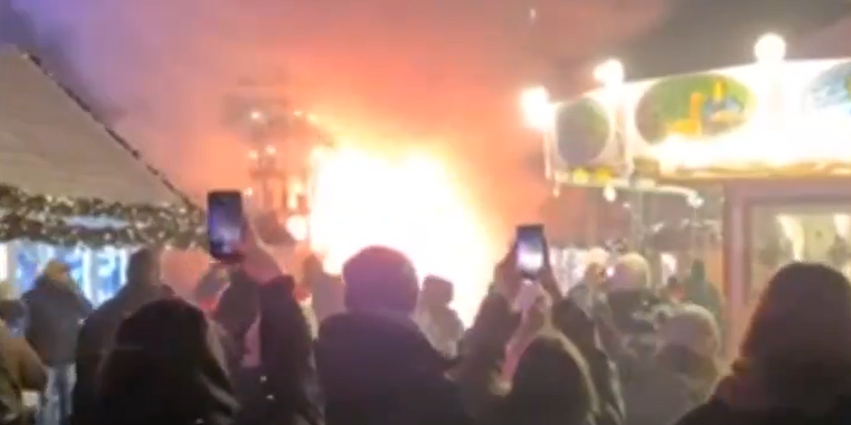 NextImg:Christmas Market popular with tourists bursts into flames as panicked shoppers flee