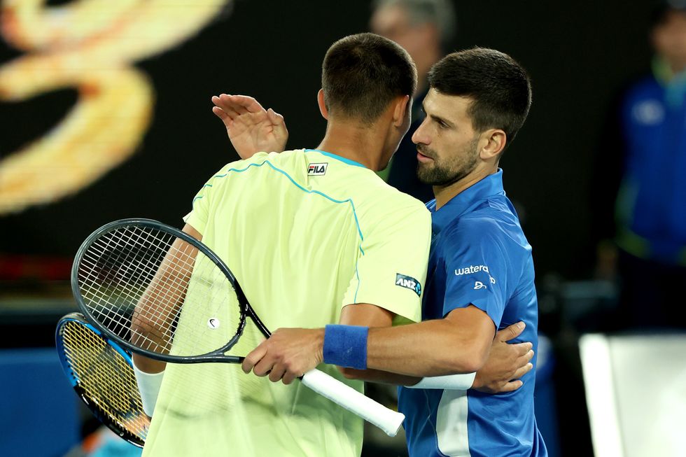 Alexei Popyrin and Novak Djokovic