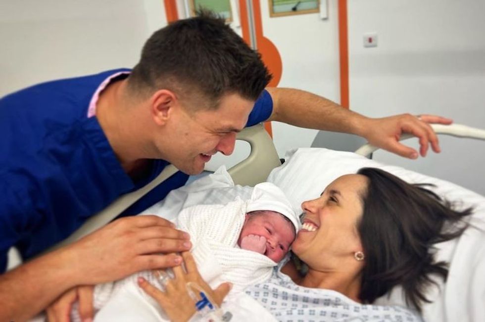 Aljaz Skorjanec and Janette Manrara with their daughter