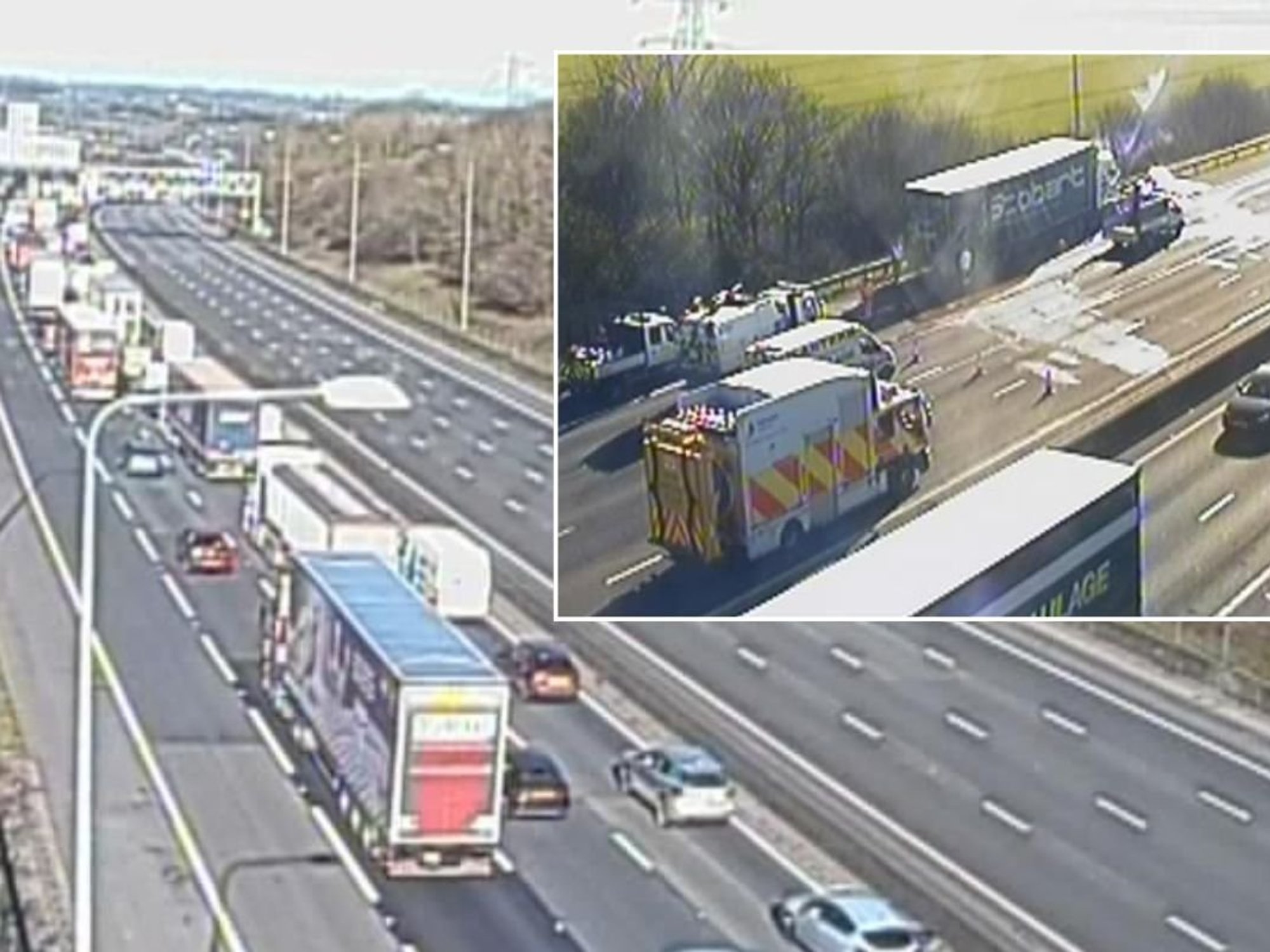 All emergency services attended the scene on the M25 in the early hours of the morning
