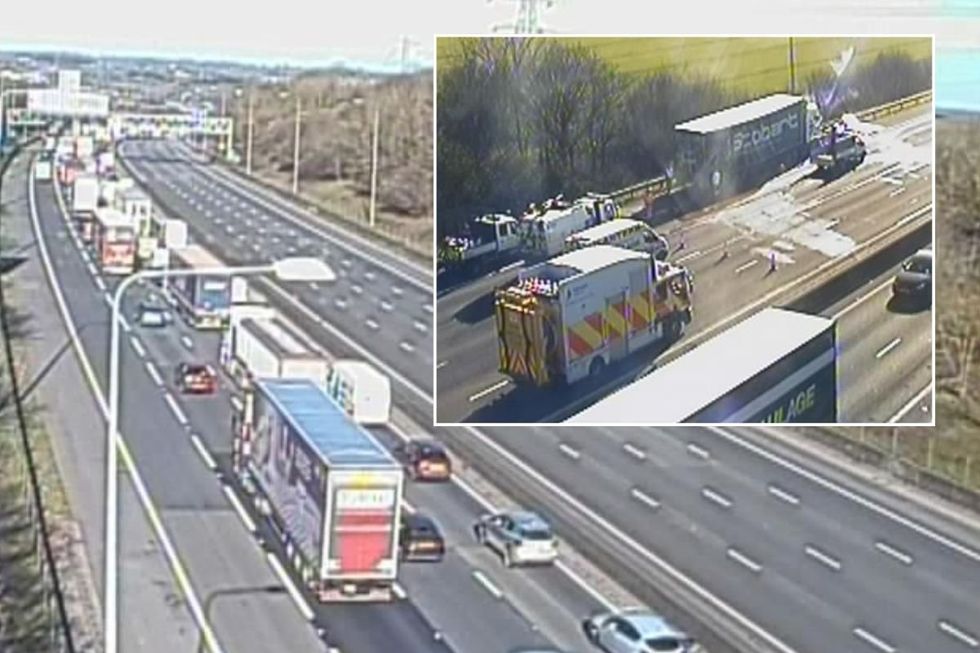 All emergency services attended the scene on the M25 in the early hours of the morning