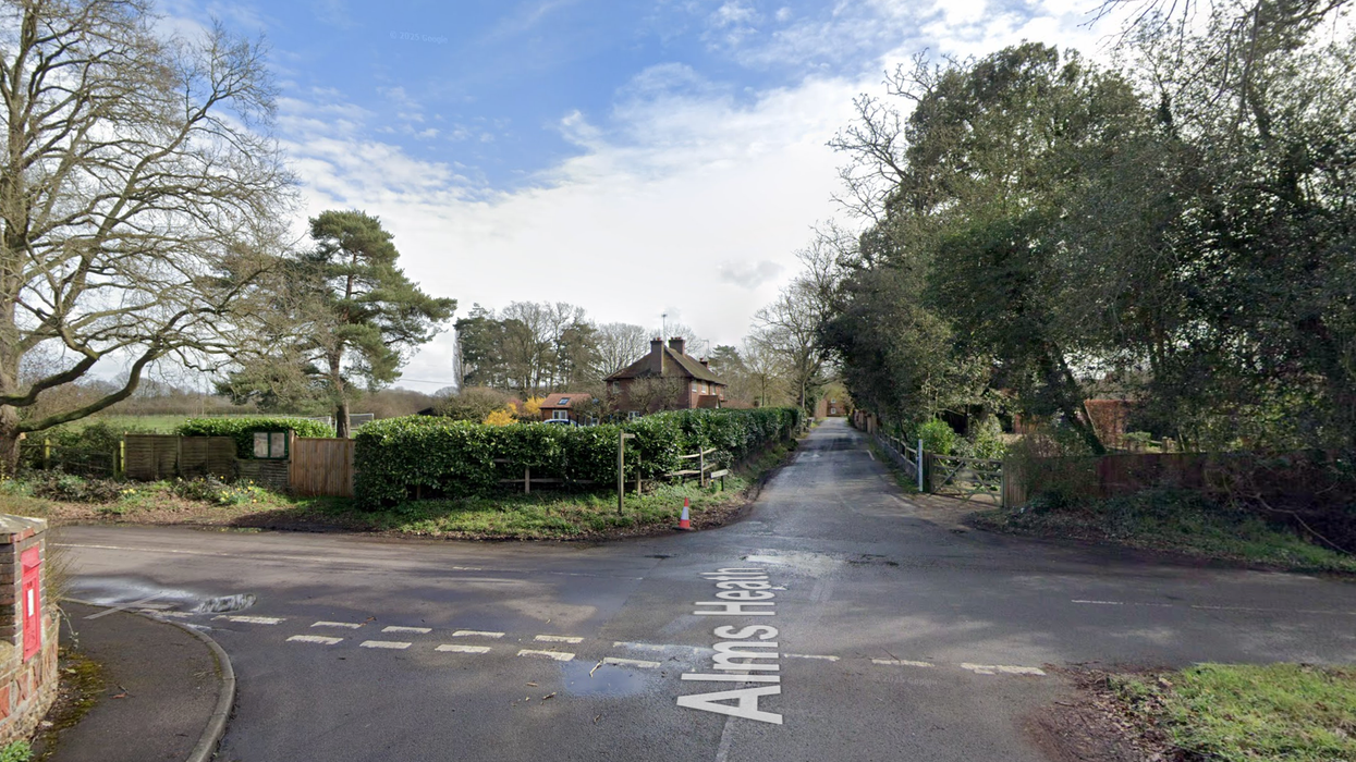 Alms Heath and School Lane in Ockham, Surrey