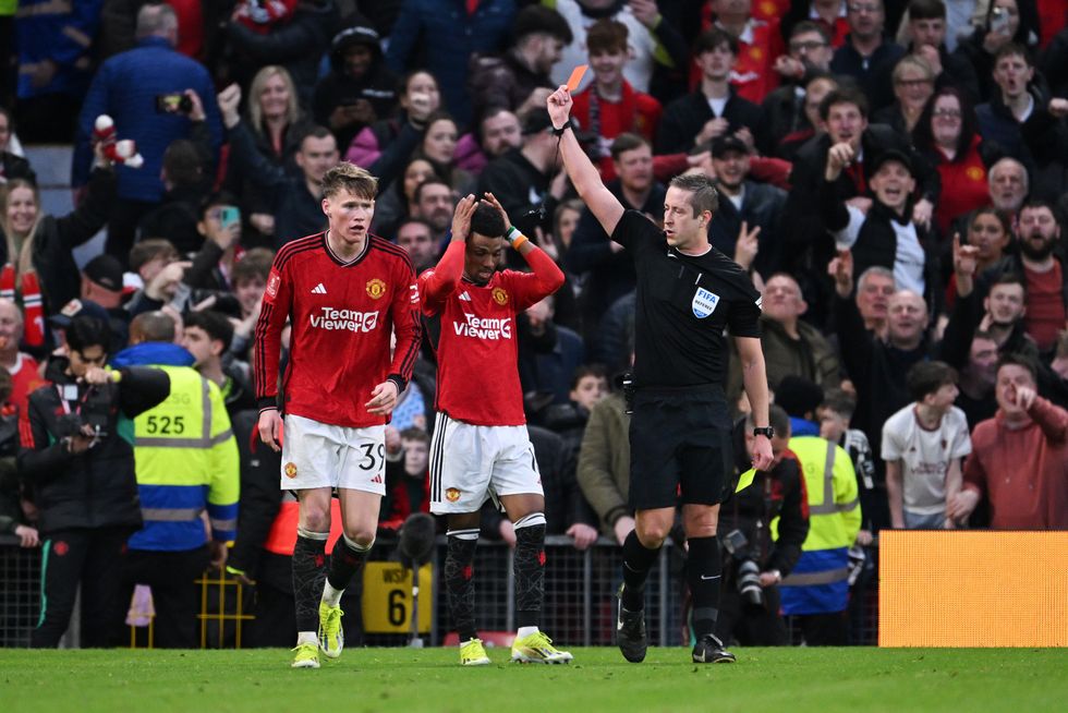Amad Diallo was sent off after scoring the winner