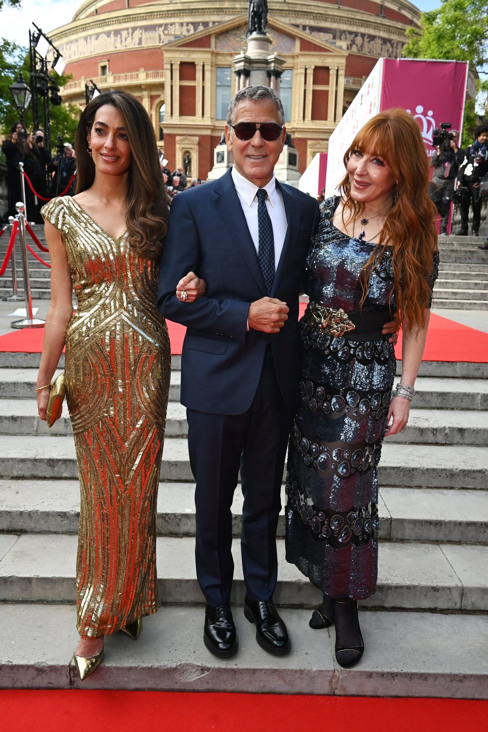 Amal Clooney, George Clooney and Charlotte Tilbury