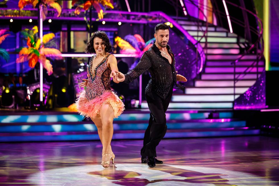 Amanda Abbington dancing with Giovanni Pernice on Strictly Come Dancing