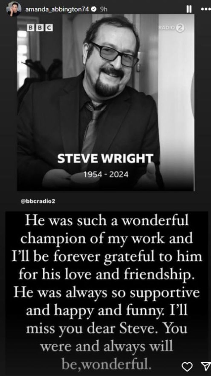 Amanda Abbington's Steve Wright tribute