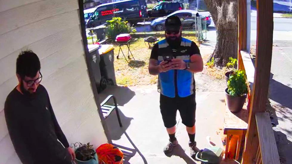 Amazon driver delivery footage