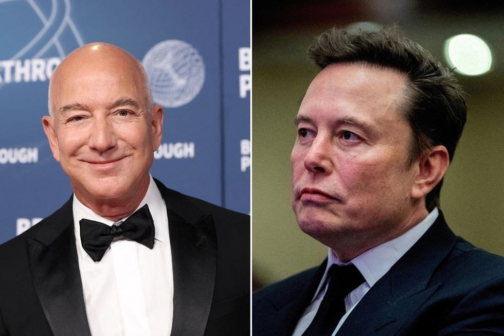 Amazon founder Jeff Bezos and Tesla CEO Elon Musk