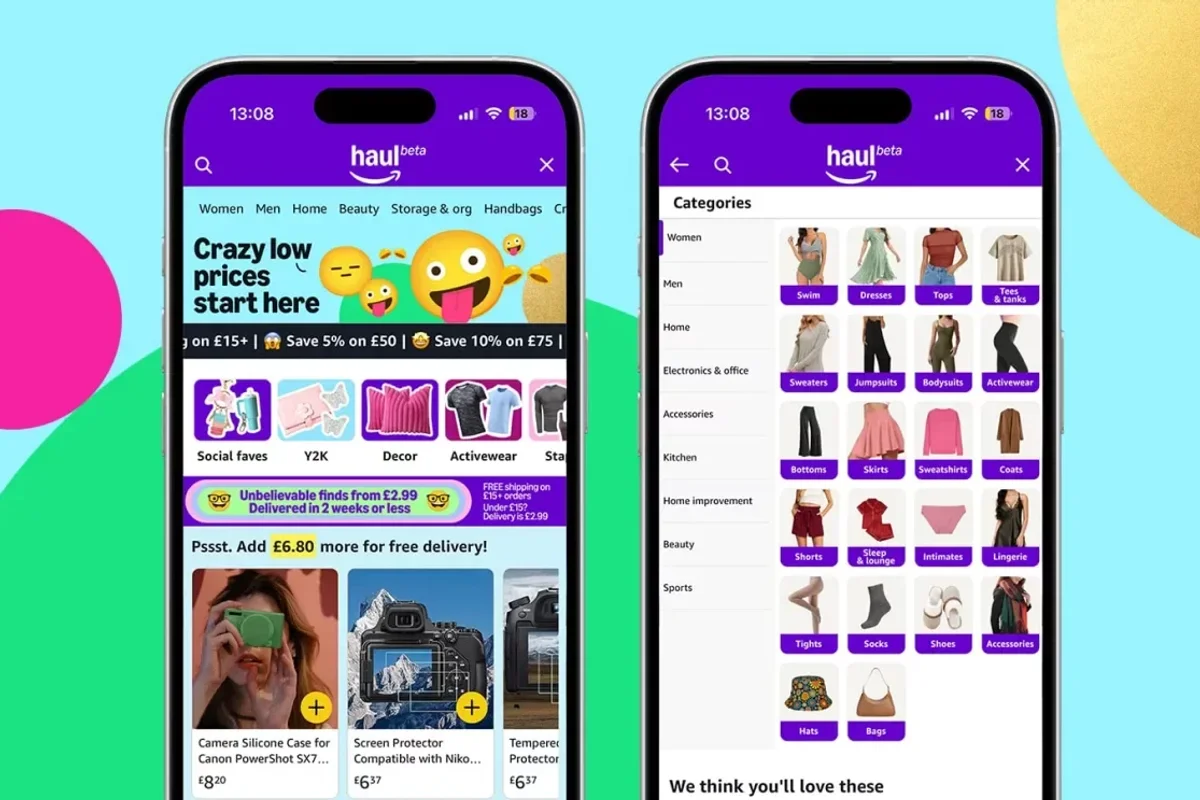 amazon haul examples shown on an iPhone