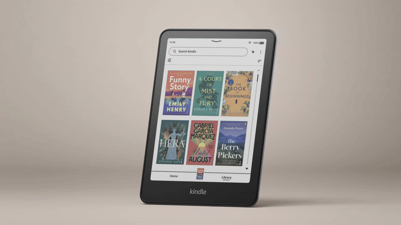 Amazon Kindle Colorsoft displays book titles, art, and highlights in colour.