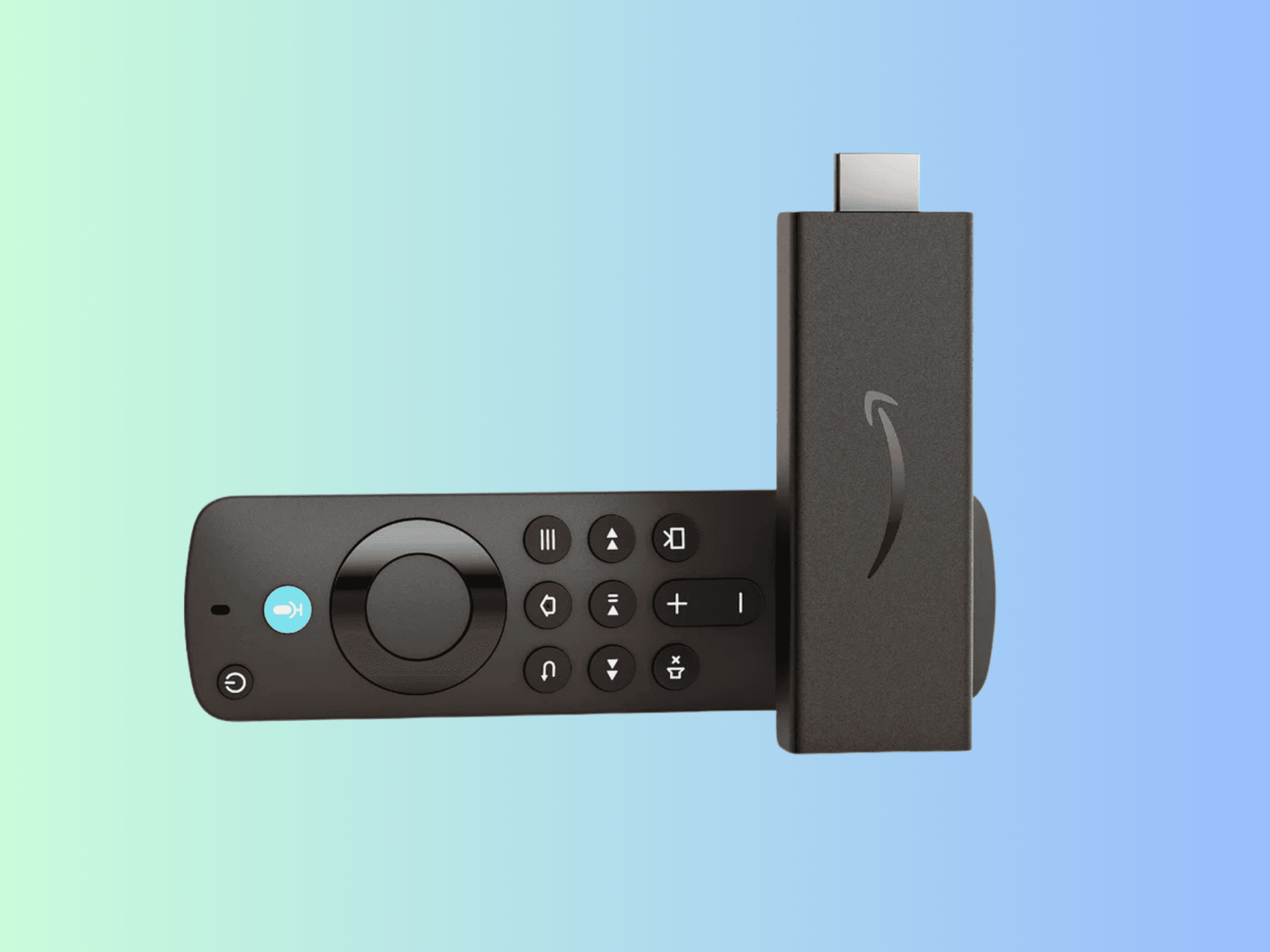 Amazon TV Fire Stick in front of gradient background