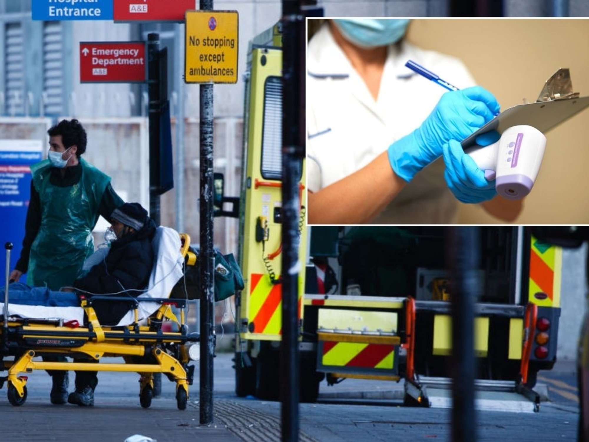 Ambulance outside a hospital