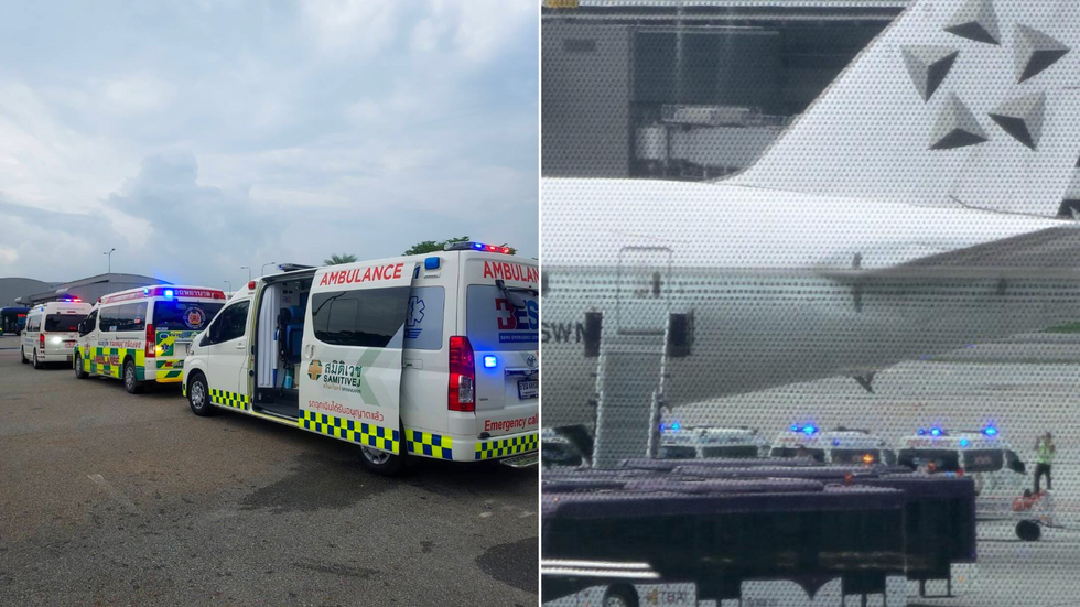 Ambulances by plane/at airport
