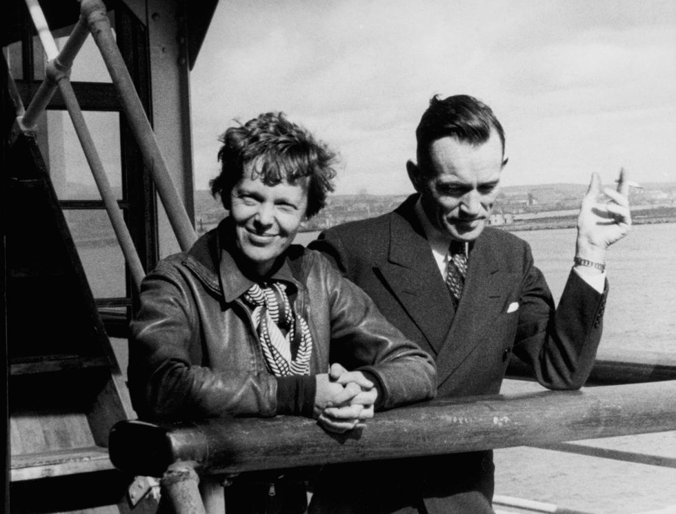 Amelia Earhart and her navigator Fred Noonan