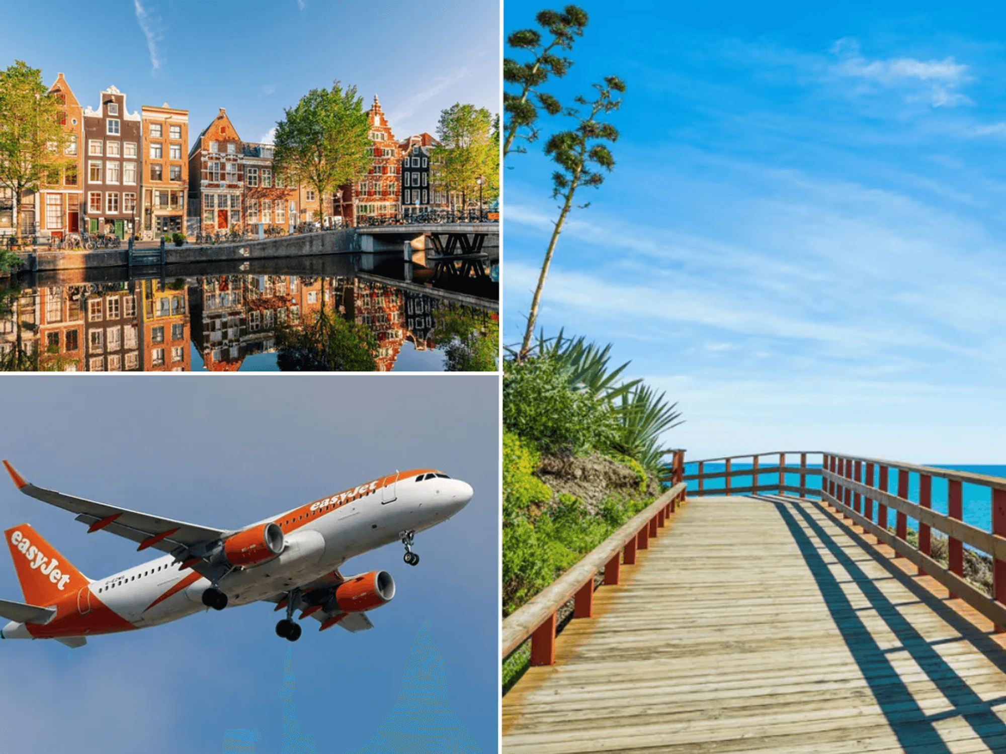 Amsterdam / easyJet plane / Malaga beach