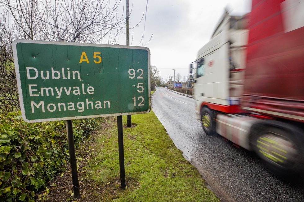 An A5 road sign in Northern Ireland