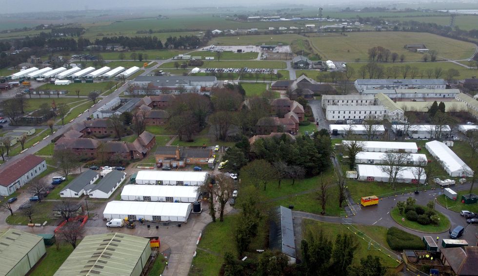 An aerial image of the Manston processing centre in Kent