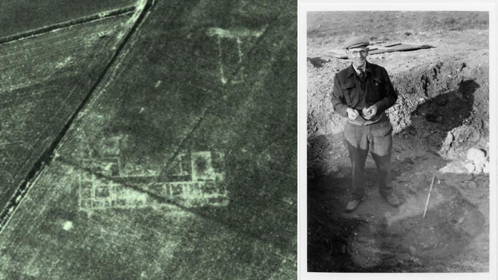 An aerial scan of a Roman villa southeast of Lidgate, Suffolk/Basil Brown