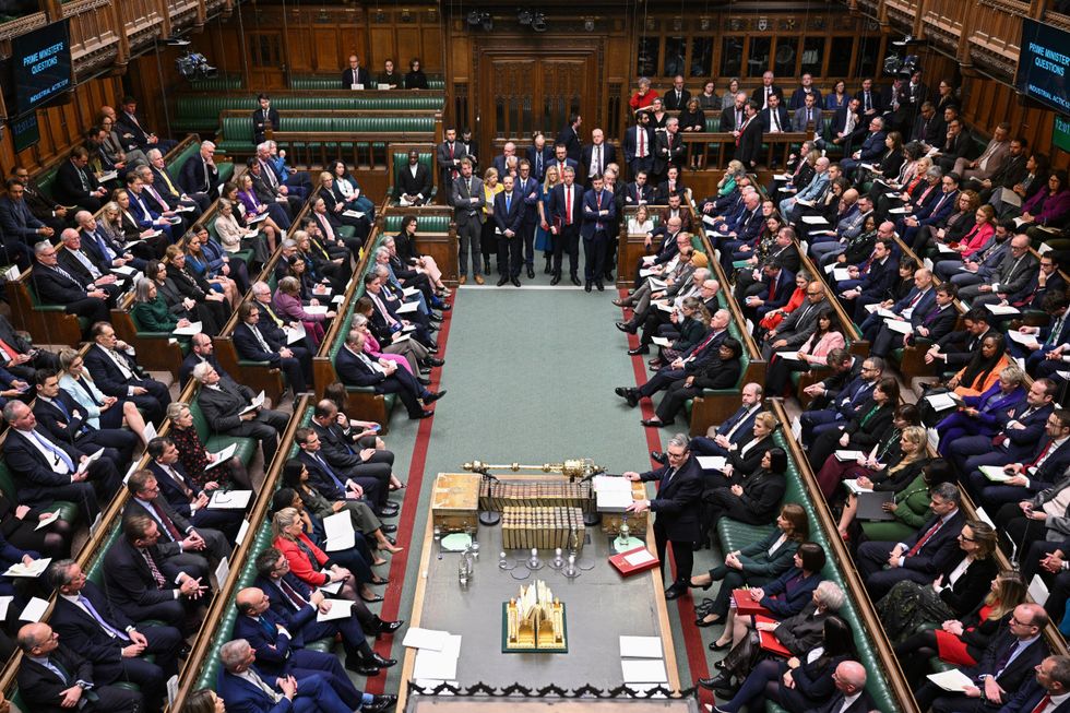 An aerial shot of PMQs earlier today