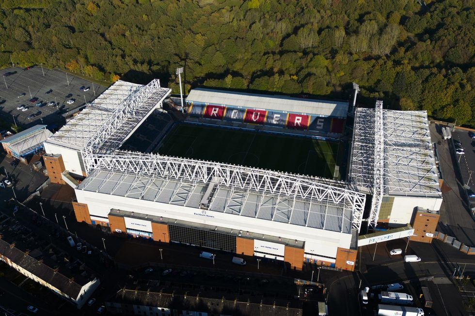 An aerial view of Ewood Park is seen ahead of the Sky Bet Championship between Blackburn Rovers and Sunderland