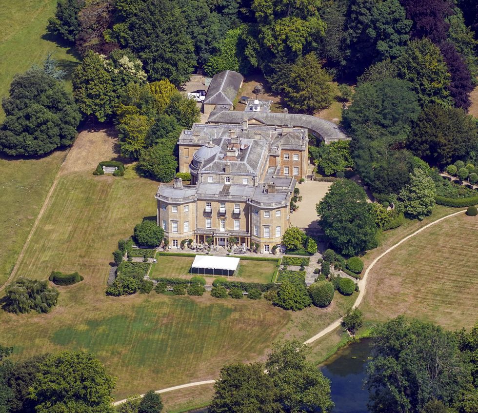 An aerial view of the grounds of Daylesford House, Gloucestershire.