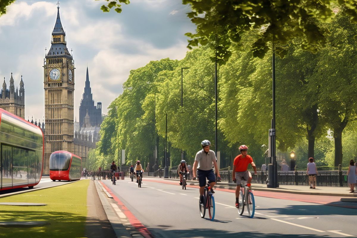 An AI picture of a car-free London