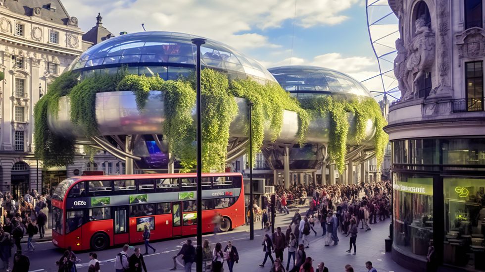 An AI picture of a car-free London