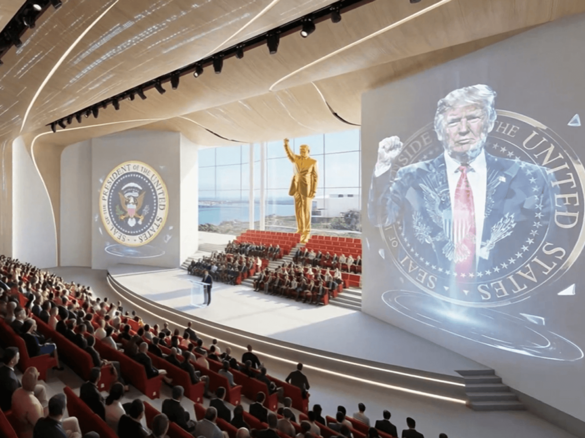 An AI rendition of inside the new library