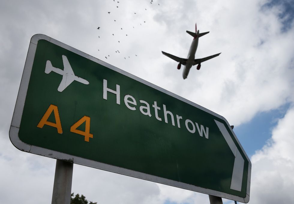 An airliner comes in to land at Heathrow Airport
