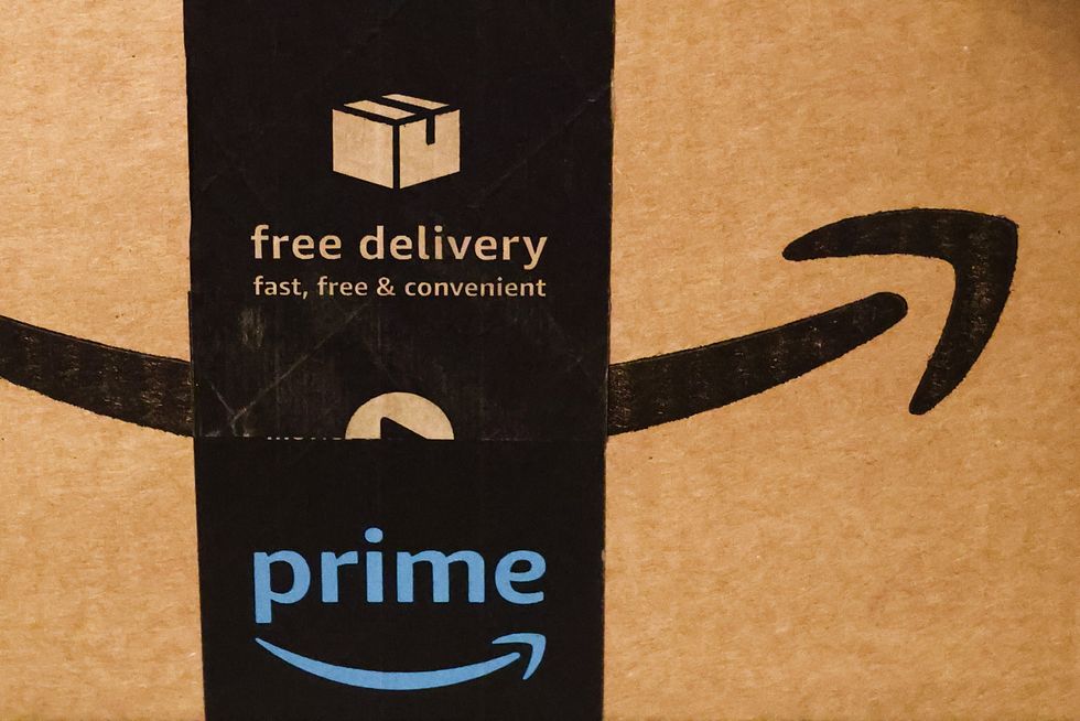 An Amazon delivery parcel