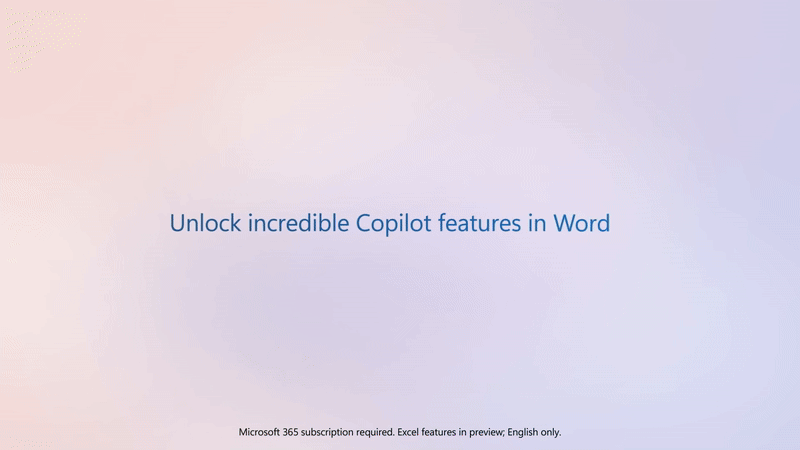 an animated gif that shows some examples of how copilot can be used in microsoft apps 