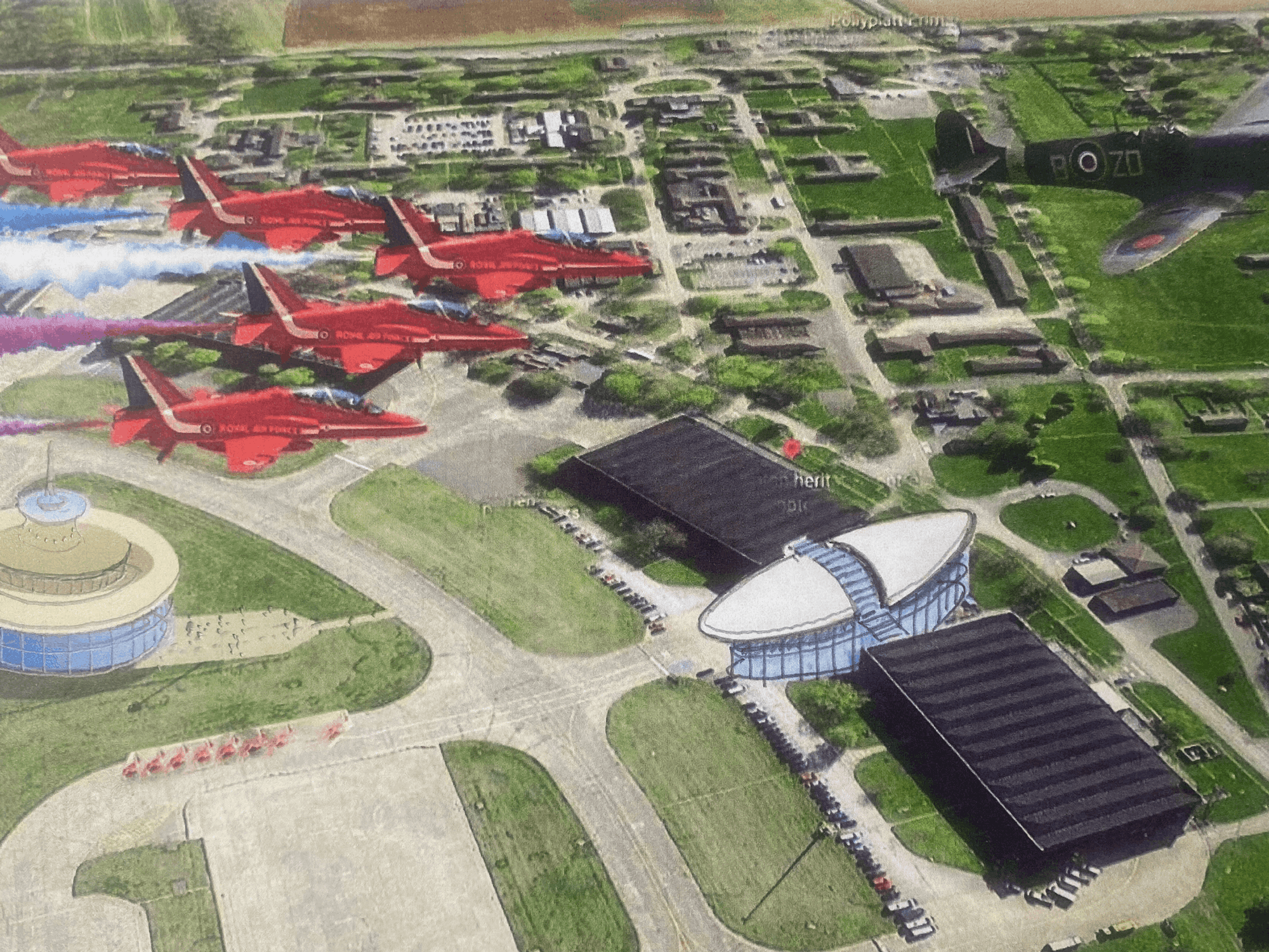 An artist's impression of RAF Scampton regeneration proposals