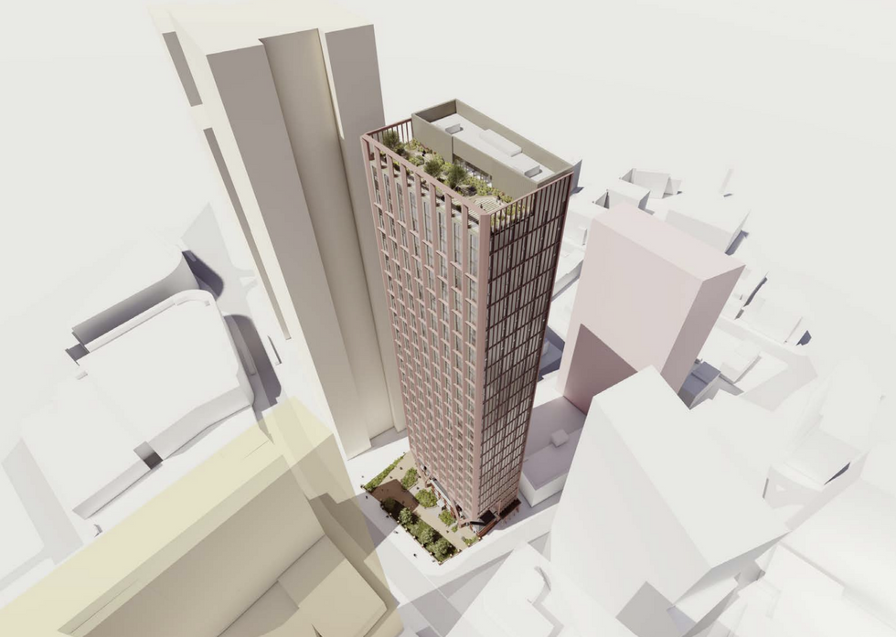 An artist's rendition of where building would be located in Birmingham city centre