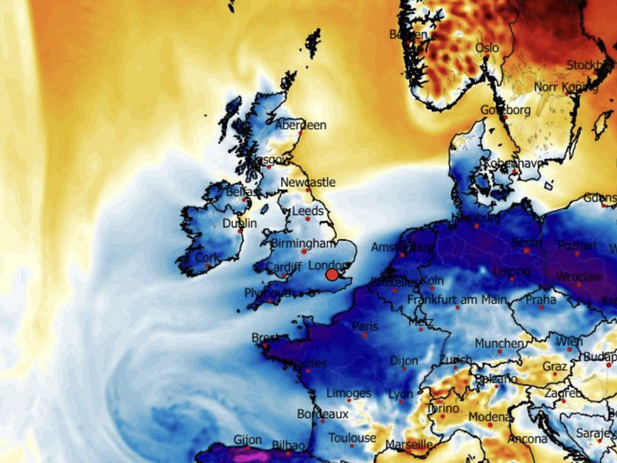 An easterly blast will plunge Britain to sub-zero