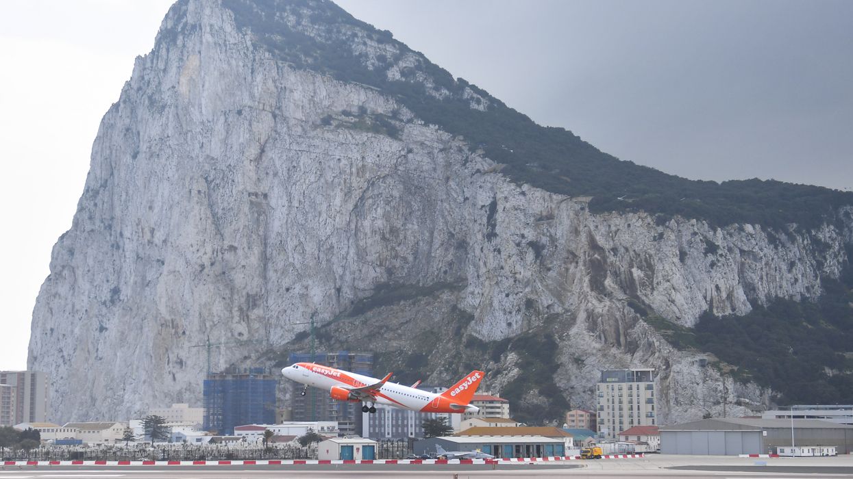 An EasyJet Airbus A320 plane takes off from Gibraltar Airport.